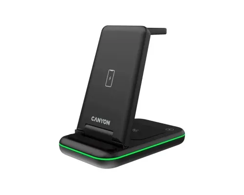 Зарядний пристрій Canyon WS- 304 Foldable 3in1 Wireless charger (CNS-WCS304B)