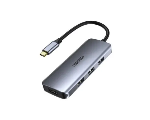 Концентратор Choetech USB-C 7-in-1 (HDMI/PD/CR/USB-A/USB-C) alum (HUB-M19-GY)