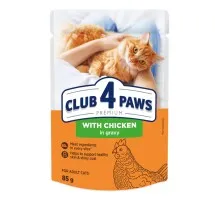 Влажный корм для кошек Club 4 Paws Premium Плюс с курицей в соусе 85 г (4820215368995)