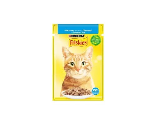 Влажный корм для кошек Purina Friskies кусочки в подливе с лососем 85 г (7613036962230)
