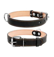 Нашийник для тварин Collar подвійний Ш 25 мм Д 38-50 см чорний (02291)