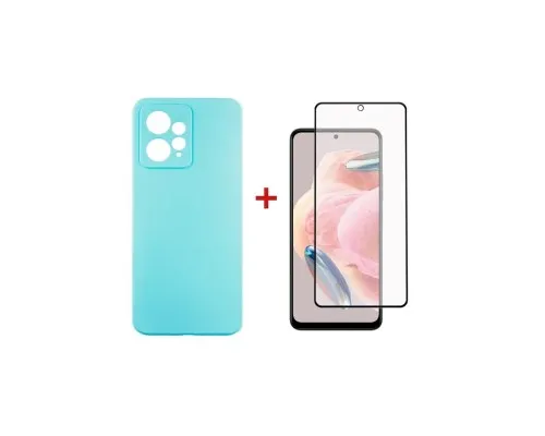 Чохол до мобільного телефона Dengos Xiaomi Redmi Note 12 4G Case + Glass (Ice blue) (DG-KM-83)