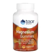 Мінерали Trace Minerals Магній, смак мандарину, Magnesium Gummies, 120 жувальних конфе (TMR-00503)