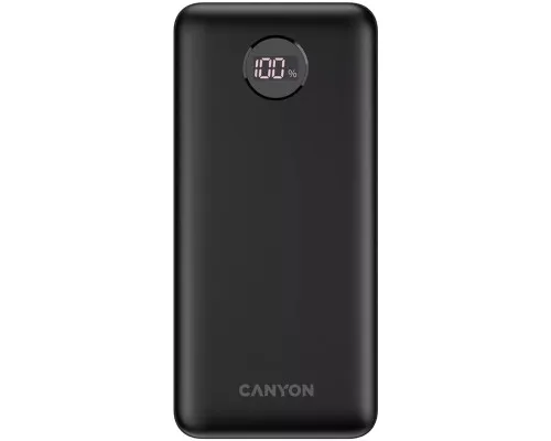 Батарея універсальна Canyon PB-2002 20000mAh, PD/20W, QC/3.0, Black (CNE-CPB2002B)