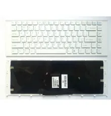 Клавіатура ноутбука Sony VPC-EA Series белая с белой рамкой RU (A43576)