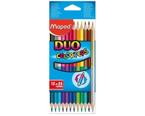 Набор для творчества Maped карандаши двухсторонние Color Peps Duo 12 шт. 24 цвета (MP.829600)