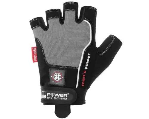 Перчатки для фитнеса Power System Mans Power PS-2580 S Black/Grey (PS-2580_S_Black-grey)