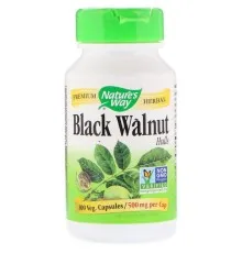 Трави Nature's Way Чорний Горіх, Black Walnut, Hulls, 500 мг, 100 капсул (NWY-10600)