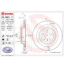 Тормозной диск Brembo 09.A961.11