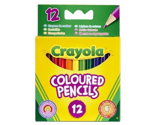 Олівці кольорові Crayola короткі 12 шт (256250.036)
