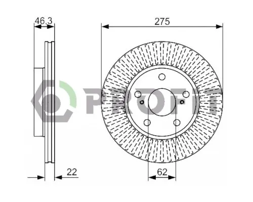 Тормозной диск Profit 5010-1789