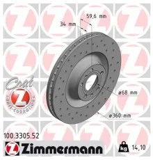 Тормозной диск ZIMMERMANN 100.3305.52