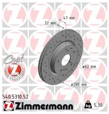 Гальмівний диск ZIMMERMANN 540.5310.52