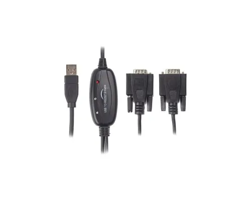 Переходник USB 2.0 to 2хCOM (9+25pin) 1.4m Viewcon (VE591)