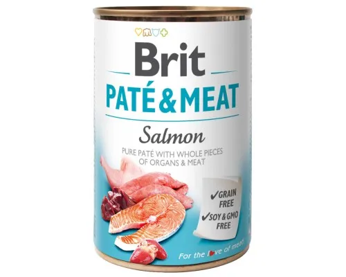 Консервы для собак Brit Pate and Meat со вкусом лосося 400 г (8595602530267)