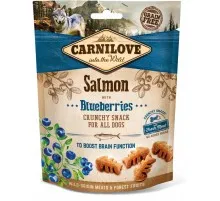 Ласощі для собак Carnilove Crunchy Snack з лососем, чорницею і м'ясом 200 г (8595602528851)