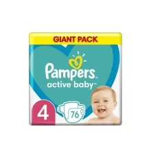 Подгузники Pampers Active Baby Maxi Размер 4 (9-14 кг) 76 шт (8001090949615)