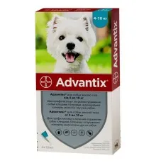 Краплі для тварин Bayer Адвантікс від заражень екто паразитами для собак 4-10 кг 4/1.0 мл (4007221047230)