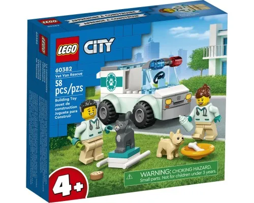 Конструктор LEGO City Фургон ветеринарної швидкої допомоги 58 деталей (60382)