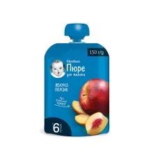 Детское пюре Gerber яблоко-персик 150 г (8595139797218)