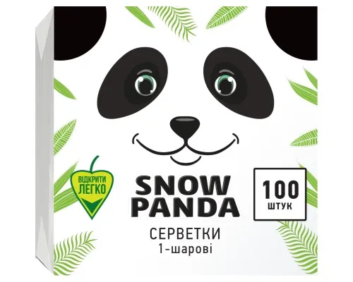 Серветки столові Сніжна Панда одношарові білі 33x33 см 100 шт. (4823019011036)