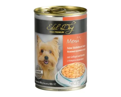Консервы для собак Edel Dog птица и морковь в соусе 400 г (4003024177037)