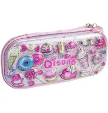 Пенал Cool For School блискучий 1 відділення з органайзером рожевий (QT-5780-Pink)