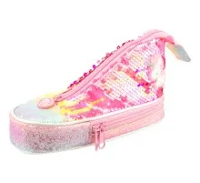 Пенал Cool For School у формі кеда з паєтками 2 відділення Жовтий (5987-yellow)