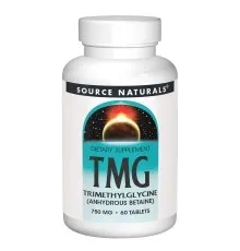 Вітамінно-мінеральний комплекс Source Naturals Триметилгліцин, ТМГ, TMG, 750 мг, 60 таблеток (SN0876)