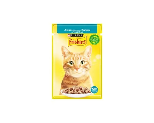 Вологий корм для кішок Purina Friskies шматочки у підливі з тунцем 85 г (7613036962315)