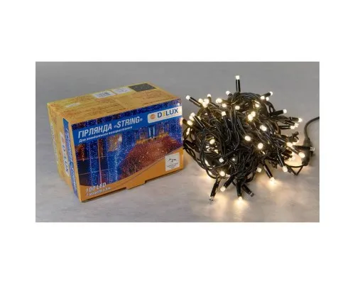 Гірлянда Delux зовнішня STRING 100 LED 10m (2*5m) білий/чорний IP44 EN (90020905)
