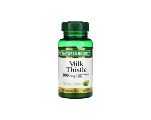Травы Nature's Bounty Расторопша, 1000 мг, Milk Thistle, 50 гелевых капсул (NRT-01947)