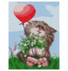 Картина по номерам Santi Котик з кулькою 30*40 см алмазна мозаїка (954714)