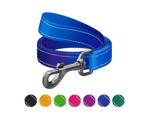 Повідок для собак WAUDOG Nylon Mono, світловідбивний L-XXL синій (521912)