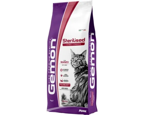 Сухой корм для кошек Gemon Cat Sterilised с говядиной 7 кг (8009470297271)