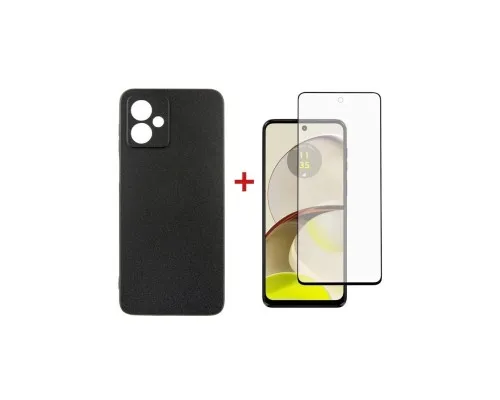 Чехол для мобильного телефона Dengos Kit for Motorola G14 case + glass (Black) (DG-KM-48)