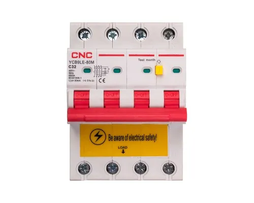 Диференціальний автоматичний вимикач CNC YCB9LE-80M 4P C16 6000A 30mA (NV821921)