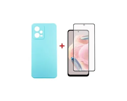 Чохол до мобільного телефона Dengos Xiaomi Redmi Note 12 5G Case + Glass (Ice blue) (DG-KM-84)