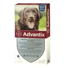 Краплі для тварин Bayer Адвантікс від заражень екто паразитами для собак понад 25 кг 4/4.0 мл (4007221047254)