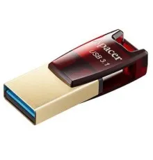 USB флеш накопичувач Apacer 64GB AH180 Red Type-C Dual USB 3.1 (AP64GAH180R-1)