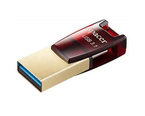 USB флеш накопичувач Apacer 64GB AH180 Red Type-C Dual USB 3.1 (AP64GAH180R-1)