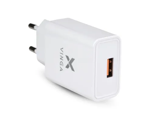 Зарядное устройство Vinga QC3.0 Quick Wall Charger 1xUSB 18W Max (VWCQAW)