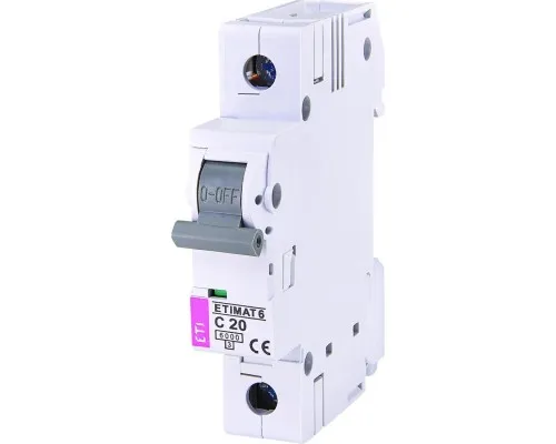 Автоматичний вимикач ETI Выключатель автоматический ETIMAT 6 1p С 20А (6 kA) (2141517)