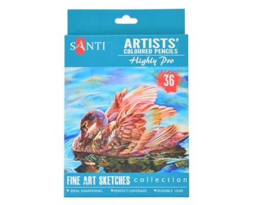 Олівці кольорові Santi Highly Pro 36 шт (742393)