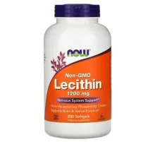 Аминокислота Now Foods Лецитин 1200мг, Lecithin, 200 желатиновых капсул (NOW-02212)