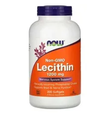 Амінокислота Now Foods Лецитин 1200мг, Lecithin, 200 желатинових капсул (NOW-02212)