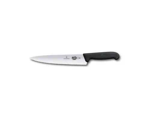 Кухонний ніж Victorinox Fibrox Carving 22 см Serrated Black (5.2033.22)