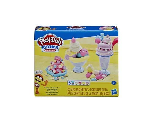 Набір для творчості Hasbro Play-Doh Кухонне приладдя Стаканчики морозива (E7275)