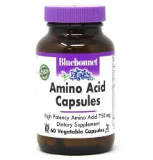 Амінокислота Bluebonnet Nutrition Комплекс Амінокислот 750 мг, Amino Acid, 60 вегетаріанських (BLB0010)