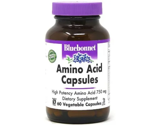 Аминокислота Bluebonnet Nutrition Комплекс Аминокислот 750 мг, Amino Acid, 60 вегетарианских (BLB0010)